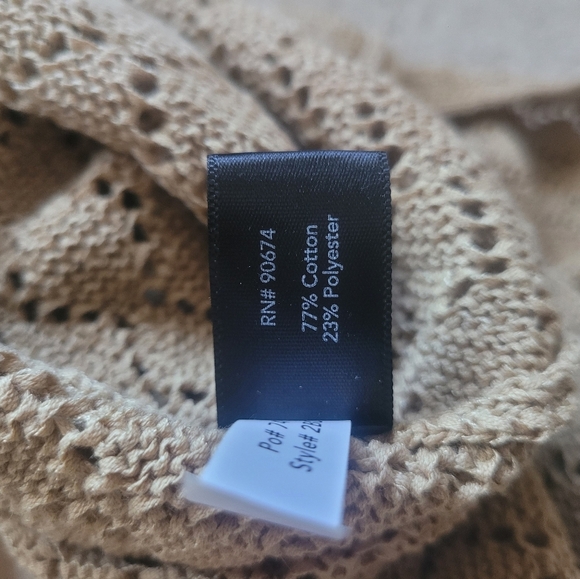 Boston Proper Crochet Maxi Dress. Small. Tan. - Picture 5 of 10